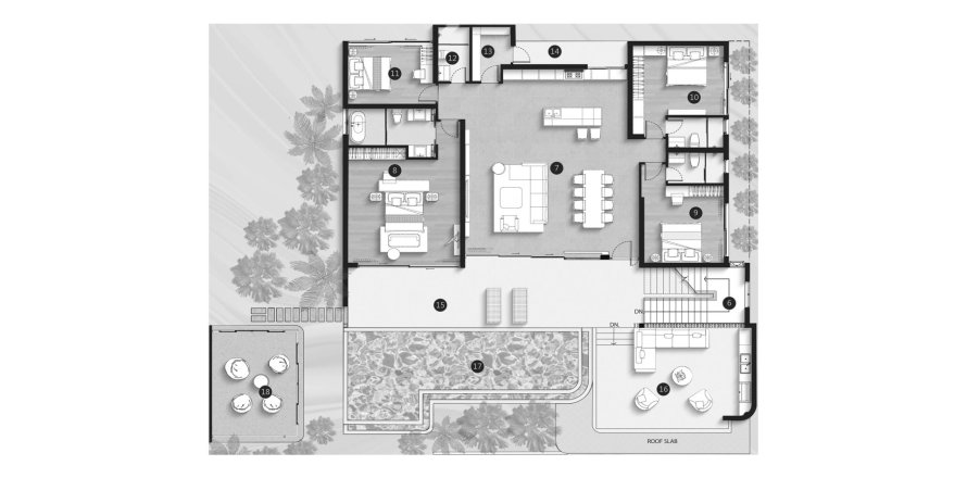 Villa floor plan «4BR-51», 4 bedrooms in Clover Residence – Luxe Zone Phase III