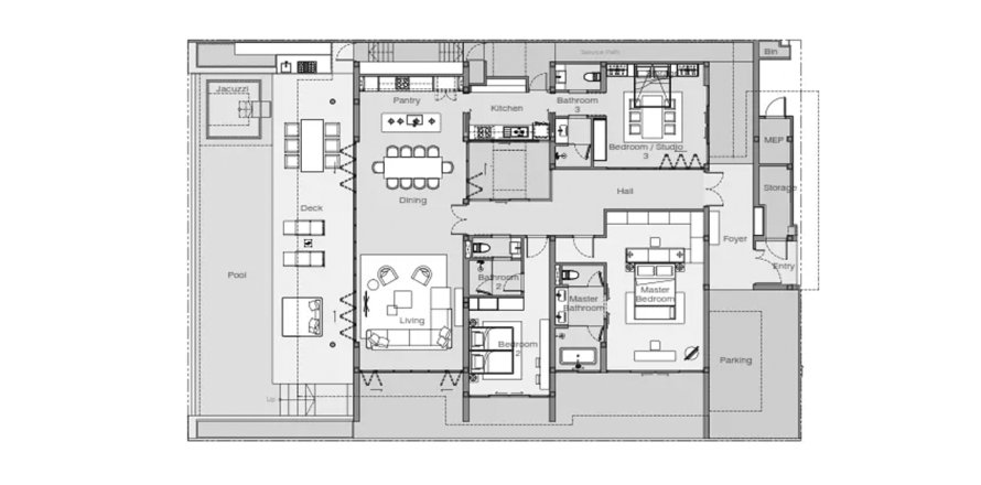 Villa floor plan «3BR-21», 3 bedrooms in Laguna Lakelands Waterfront Villas