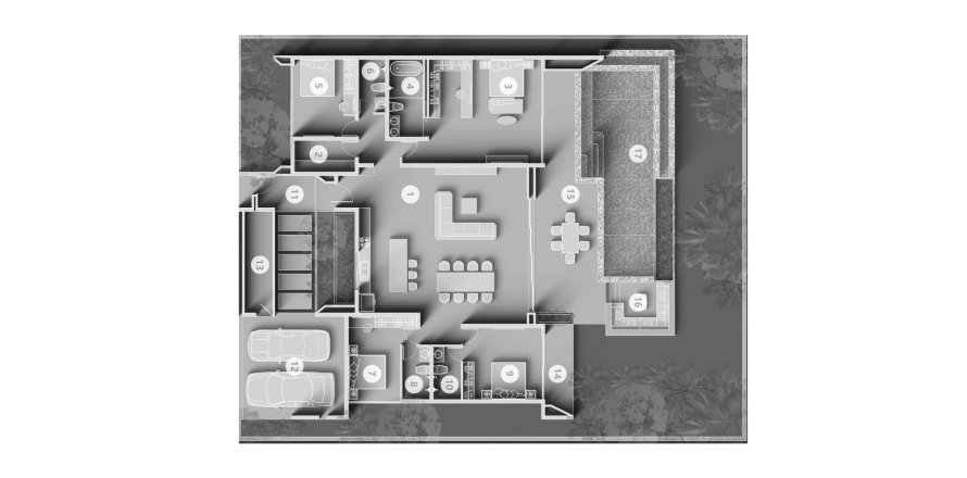 Villa floor plan «4BR-53», 4 bedrooms in Clover Residence – Luxe Zone Phase III