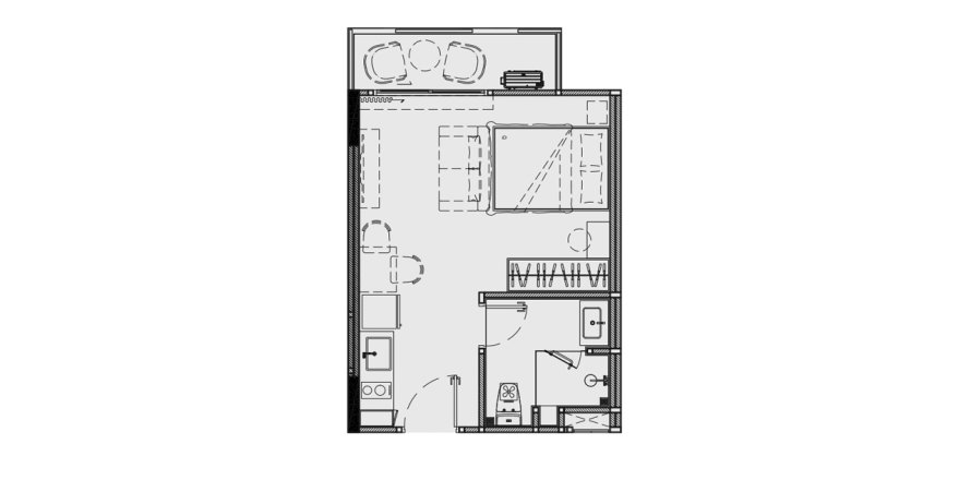 Plano de planta de apartamento «1R-31», 1 habitación in The Title Legendary-Bang Tao