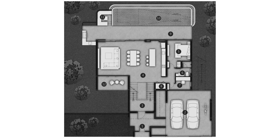 Villa floor plan «4BR-50», 4 bedrooms in Clover Residence – Luxe Zone Phase III