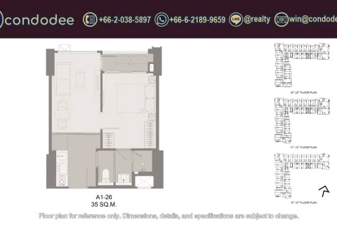 Eigentumswohnung in Khlong San, Bangkok, Thailand, 1 Schlafzimmer  № 234328 - Foto 7