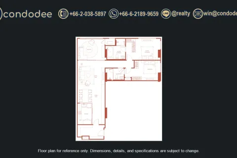 Eigentumswohnung in Bangkok, Thailand, 2 Schlafzimmer № 251064 - Foto 12
