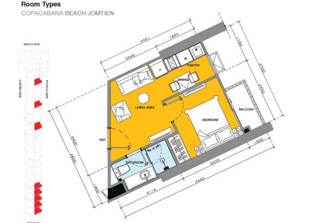 Eigentumswohnung auf Jomtien Beach, Pattaya, Thailand, 1 Schlafzimmer  № 241958 - Foto 12