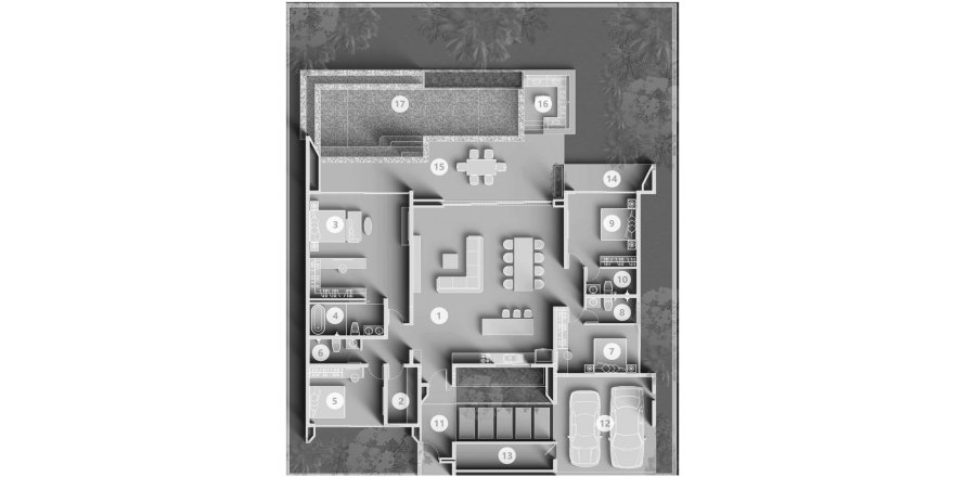 Villa floor plan «4BR-52», 4 bedrooms in Clover Residence – Luxe Zone Phase III