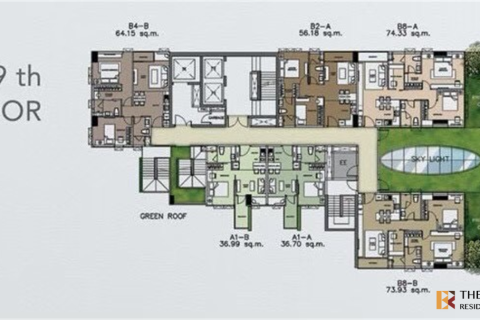 Condo à Bangkok, Thaïlande, 2 chambres  № 249187