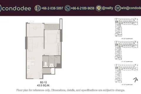 Eigentumswohnung in Bangkok, Thailand, 1 Schlafzimmer  № 234332 - Foto 4