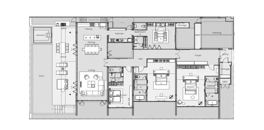 Villa floor plan «4BR-22», 4 bedrooms in Laguna Lakelands Waterfront Villas