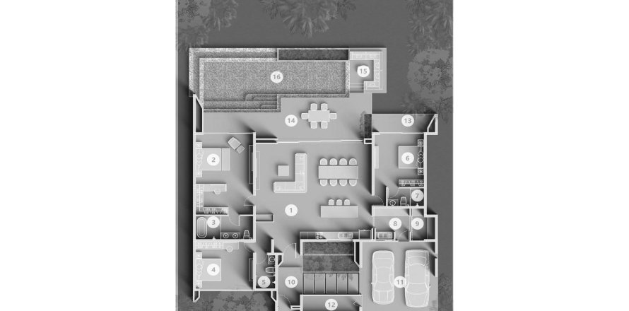 Villa floor plan «3BR-48», 3 bedrooms in Clover Residence – Luxe Zone Phase III