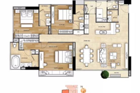 Eigentumswohnung in Bangkok, Thailand, 3 Schlafzimmer  № 246454