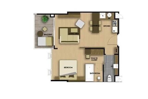 Condominio de 1 dormitorio en Pattaya, Tailandia en Cetus Beachfront № 243407