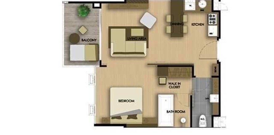 Condominio de 1 dormitorio en Pattaya, Tailandia en Cetus Beachfront № 243407