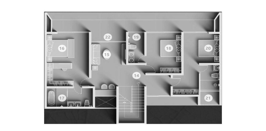 Villa floor plan «4BR-55», 4 bedrooms in Clover Residence – Luxe Zone Phase III