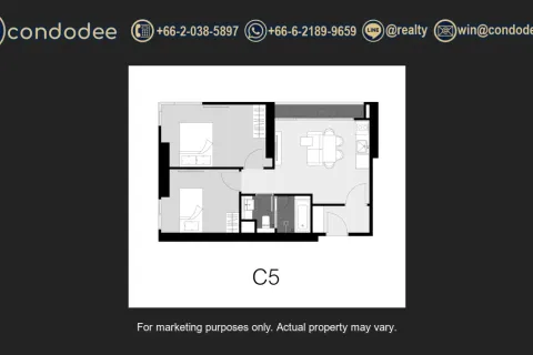 Condo in Watthana, Bangkok, Thailand, 2 bedrooms  № 200970 - photo 7