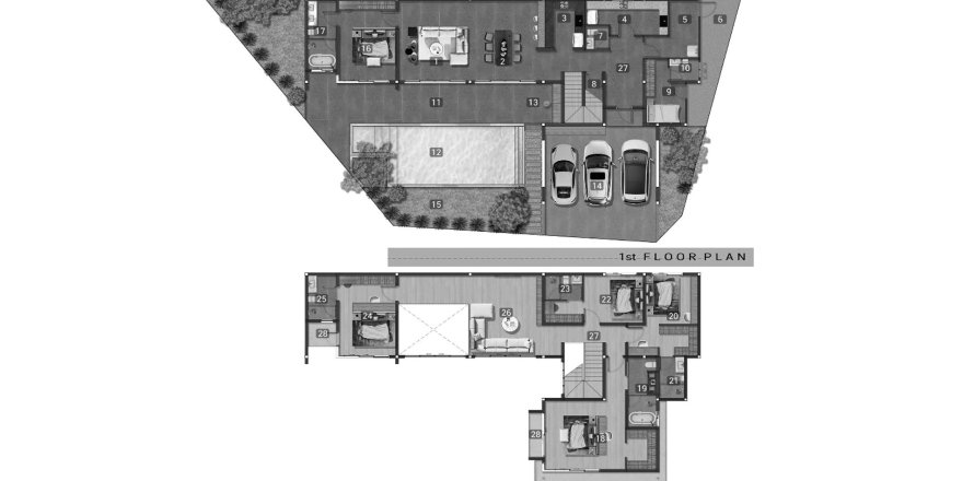 Villa Grundriss «5BR-14», 5 Schlafzimmer in Mouana Kohkaew
