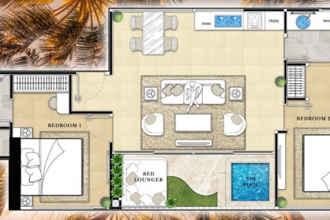 คอนโดมิเนียมในพัทยา, ประเทศไทย, 2 ห้องนอน ใน Utopia Yamu № 120640