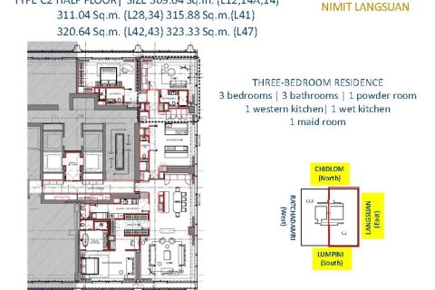 Condo à Bangkok, Thaïlande, 3 chambres  № 165516 - photo 29