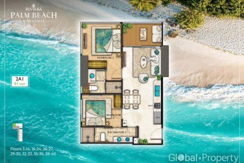 Condominio de 2 dormitorios en Pattaya, Tailandia № 163954 - foto 25