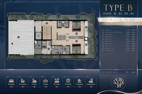 Villa auf Jomtien Beach, Pattaya, Thailand 4 Schlafzimmer № 170094 - Foto 15
