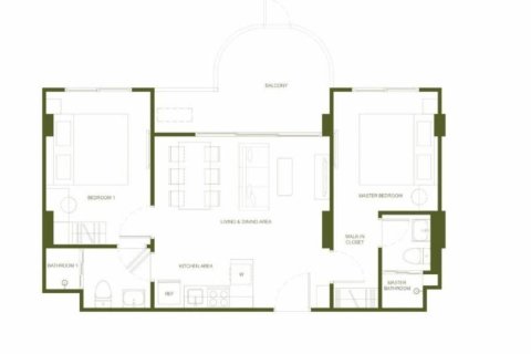 Condo à Phuket, Thaïlande, 2 chambres  № 158761