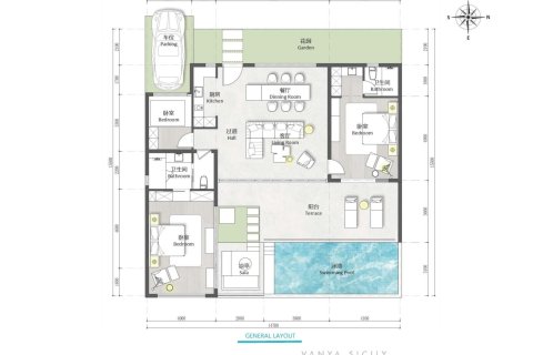 Villa auf Chaweng Beach, Ko Samui, Thailand 3 Schlafzimmer № 166028 - Foto 13