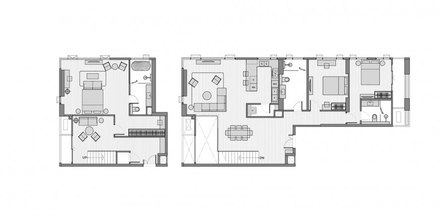 Duplex Grundriss «3BR-15», 3 Schlafzimmer in Muniq Sukhumvit 23