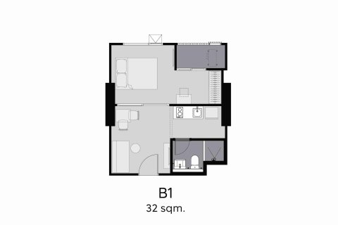 Condominio de 1 dormitorio en Bangkok, Tailandia № 208806 - foto 3