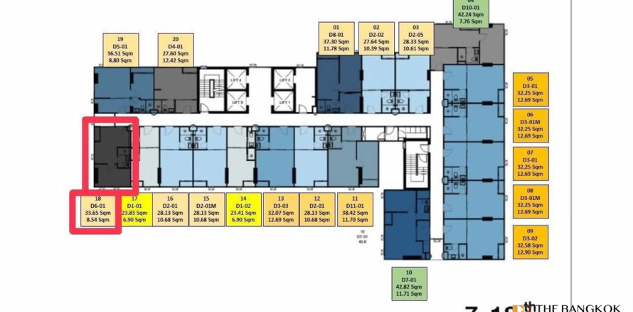 Condominio de 1 dormitorio en Bangkok, Tailandia № 186781