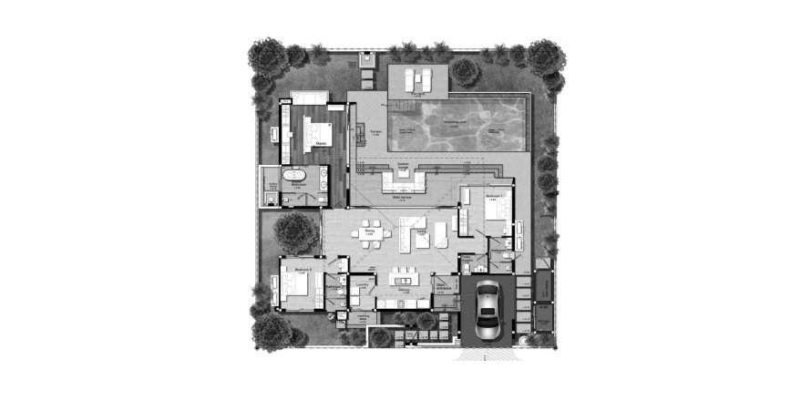 วิลล่า ผังพื้น «3BR-8», 3 ห้องนอน ใน Botanica Luxury Krabi