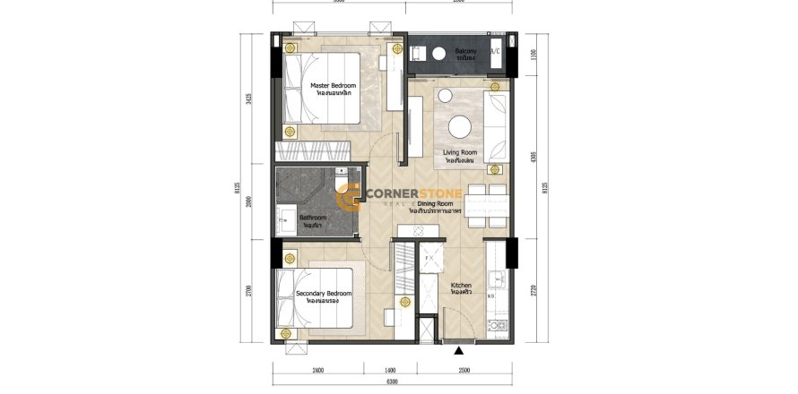 Studio in the Condo on Jomtien Beach, Pattaya, Thailand № 233028