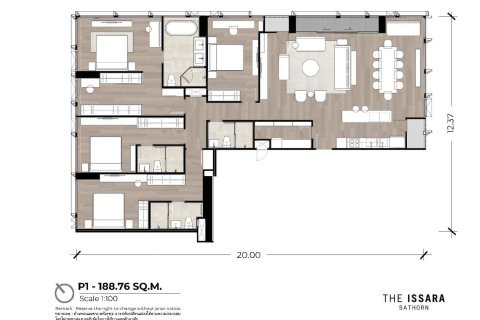 Eigentumswohnung in Sathon, Bangkok, Thailand, 4 Schlafzimmer  № 166380 - Foto 11