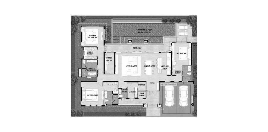 Villa Grundriss «Casa De Monte», 3 Schlafzimmer in Casa De Monte