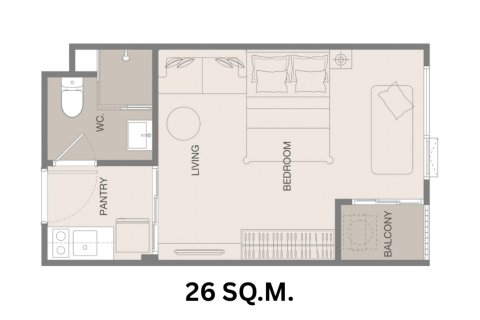 Eigentumswohnung in Bangkok, Thailand, 1 Schlafzimmer № 222446 - Foto 24