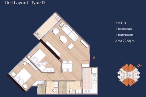Condominio de 2 dormitorios en Huai Khwang, Bangkok, Tailandia № 55117 - foto 12