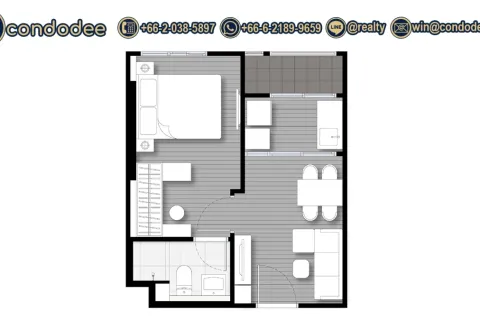 Condominio de 1 dormitorio en Bangkok, Tailandia № 202292 - foto 9