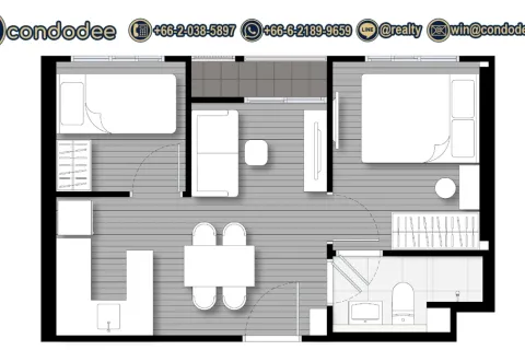 Condominio de 1 dormitorio en Bangkok, Tailandia № 202293 - foto 7