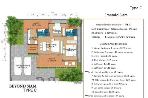 Villa in Hua Hin, Thailand 3 Schlafzimmer № 222520 - Foto 18