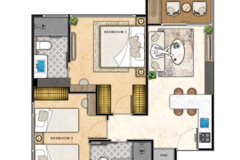 Condominio de 2 dormitorios en Jomtien Beach, Pattaya, Tailandia № 165060 - foto 16
