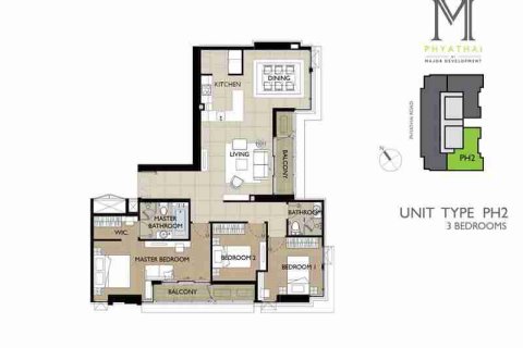 Condominio de 3 dormitorios en Phaya Thai, Bangkok, Tailandia № 183074 - foto 13