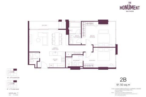 Eigentumswohnung in Sathon, Bangkok, Thailand, 3 Schlafzimmer  № 233968 - Foto 25