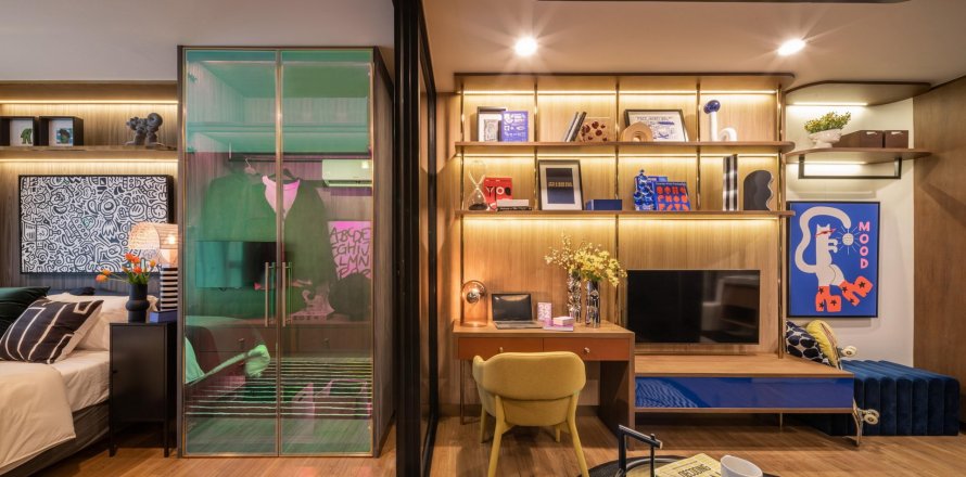Condo à Bangkok, Thaïlande, 1 chambre à The Line Vibe  № 75323