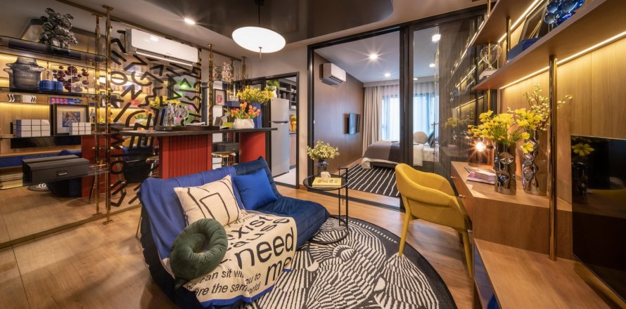Condo à Bangkok, Thaïlande, 2 chambres à The Line Vibe  № 75325