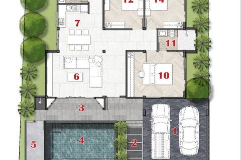 Villa in Mai Khao, Thailand 3 Schlafzimmer № 169746 - Foto 13