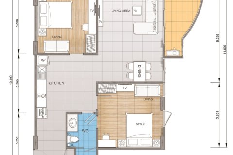 Condo à Bang Lamung, Thaïlande, 2 chambres № 165495 - photo 19