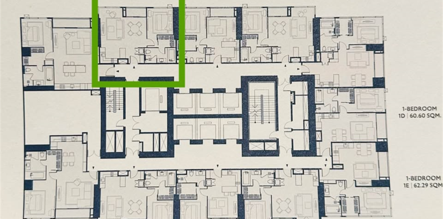 Condo à Bangkok, Thaïlande, 1 chambre № 188600