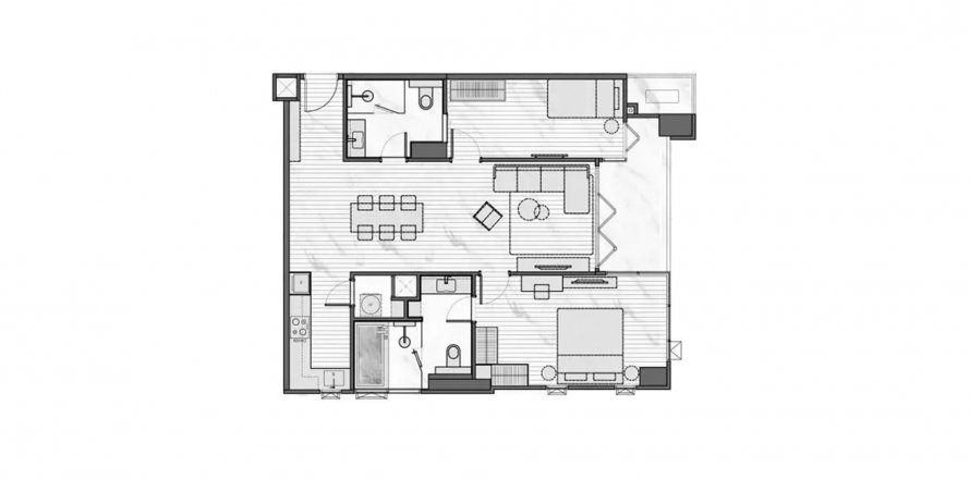 Планировка Кондоминиума «2BR-10» 2 спальни в ЖК Muniq Sukhumvit 23
