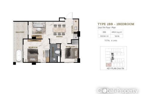 Condo in Pattaya, Thailand, 2 bedrooms № 177816 - photo 13