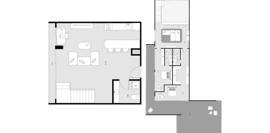 Duplex floor plan «Essence », 2 bedrooms in Essence