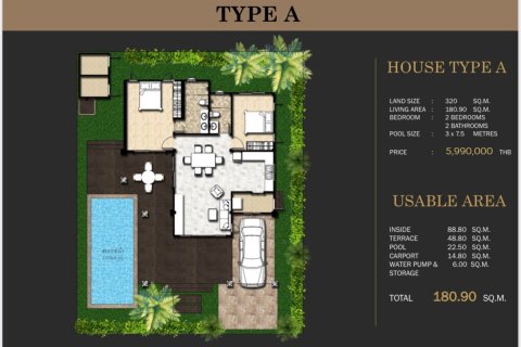 Villa in Hua Hin, Thailand 3 Schlafzimmer № 169807 - Foto 12