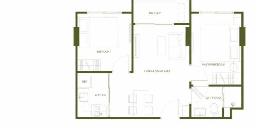 Condominio de 2 dormitorios en Phuket, Tailandia № 158762